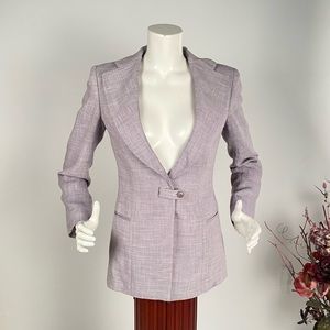 Armani Collezioni Blazer Sz 4 Viscose Linen Blend Lavander